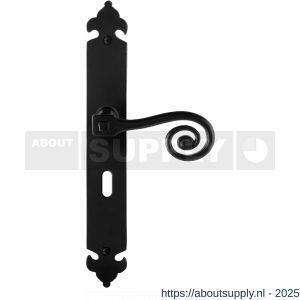 GPF Bouwbeslag Smeedijzer 6200.60R BB56 Kera deurkruk gatdeel op langschild 291x41x4 mm BB56 rechtswijzend smeedijzer zwart - S21009412 - afbeelding 1