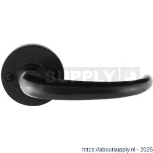 GPF Bouwbeslag Smeedijzer GPF6205.60-00 Uhka deurkruk op rond rozet 53x5 mm smeedijzer zwart - S21009008 - afbeelding 1