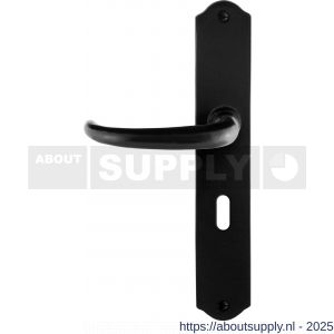 GPF Bouwbeslag Smeedijzer 6205.60L/R BB56 Uhka deurkruk gatdeel op schild 238x41x4 mm BB56 links-rechtswijzend smeedijzer zwart - S21010370 - afbeelding 1