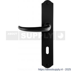 GPF Bouwbeslag Smeedijzer 6205.60L/R BB72 Uhka deurkruk gatdeel op schild 238x41x4 mm BB72 links-rechtswijzend smeedijzer zwart - S21010371 - afbeelding 1