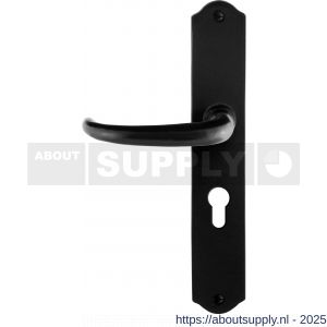GPF Bouwbeslag Smeedijzer 6205.60L/R PC55 Uhka deurkruk gatdeel op schild 238x41x4 mm PC55 links-rechtswijzend smeedijzer zwart - S21010373 - afbeelding 1