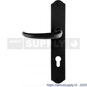 GPF Bouwbeslag Smeedijzer 6205.60L/R PC72 Uhka deurkruk gatdeel op schild 238x41x4 mm PC72 links-rechtswijzend smeedijzer zwart - S21010374 - afbeelding 1