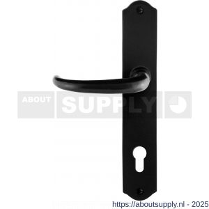 GPF Bouwbeslag Smeedijzer 6205.60L/R PC85 Uhka deurkruk gatdeel op schild 238x41x4 mm PC85 links-rechtswijzend smeedijzer zwart - S21010375 - afbeelding 1