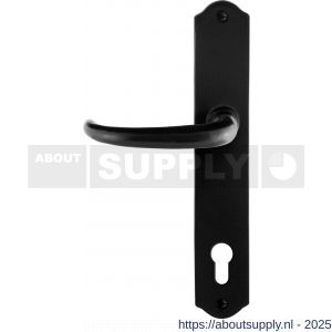 GPF Bouwbeslag Smeedijzer 6205.60L/R PC92 Uhka deurkruk gatdeel op schild 238x41x4 mm PC92 links-rechtswijzend smeedijzer zwart - S21010376 - afbeelding 1
