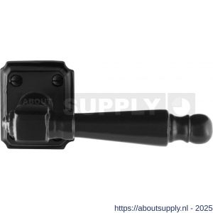 GPF Bouwbeslag Smeedijzer GPF6210.60-02 Mela deurkruk op rechthoekig rozet 59x48x6 mm smeedijzer zwart - S21009009 - afbeelding 1