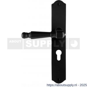 GPF Bouwbeslag Smeedijzer 6210.60L/R PC55 Mela deurkruk gatdeel op schild 238x41x4 mm PC55 links-rechtswijzend smeedijzer zwart - S21010380 - afbeelding 1