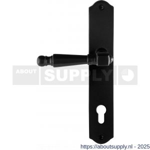 GPF Bouwbeslag Smeedijzer 6210.60L/R PC85 Mela deurkruk gatdeel op schild 238x41x4 mm PC85 links-rechtswijzend smeedijzer zwart - S21010382 - afbeelding 1