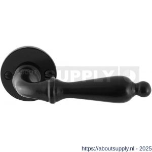 GPF Bouwbeslag Smeedijzer GPF6215.60-00 Muki deurkruk op rond rozet 53x5 mm smeedijzer zwart - S21009010 - afbeelding 1