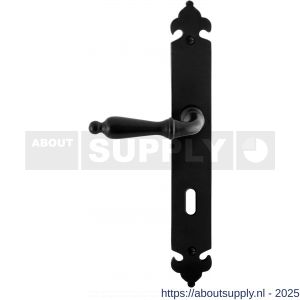 GPF Bouwbeslag Smeedijzer 6215.60L/R BB72 Muki deurkruk gatdeel op langschild 291x41x4 mm links-rechtswijzend smeedijzer zwart - S21010385 - afbeelding 1