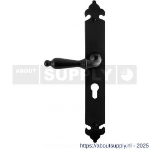 GPF Bouwbeslag Smeedijzer 6215.60L/R PC55 Muki deurkruk gatdeel op langschild 291x41x4 mm links-rechtswijzend smeedijzer zwart - S21010387 - afbeelding 1