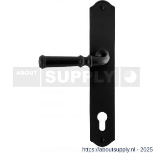 GPF Bouwbeslag Smeedijzer 6220.60L/R PC92 Meri deurkruk gatdeel op schild 238x41x4 mm PC92 links-rechtswijzend smeedijzer zwart - S21010397 - afbeelding 1
