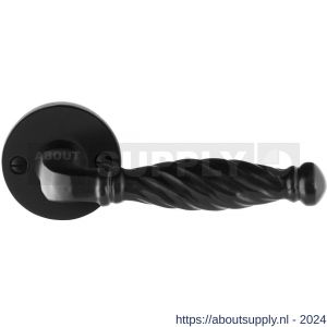 GPF Bouwbeslag Smeedijzer 6225.60-00 Tuli deurkruk op rond rozet 53x5 mm smeedijzer zwart - S21009012 - afbeelding 1