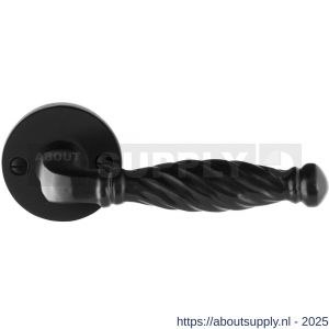 GPF Bouwbeslag Smeedijzer GPF6225.60-00 Tuli deurkruk op rond rozet 53x5 mm smeedijzer zwart - S21009012 - afbeelding 1