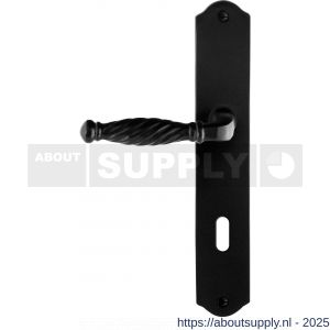 GPF Bouwbeslag Smeedijzer 6225.60L/R BB72 Tuli deurkruk gatdeel op schild 238x41x4 mm links-rechtswijzend smeedijzer zwart - S21010399 - afbeelding 1