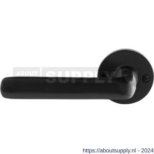 GPF Bouwbeslag Smeedijzer 6235.60-00L/R Ilo deurkruk gatdeel op rond rozet 53x5 mm links-rechtswijzend smeedijzer zwart - S21009593 - afbeelding 1