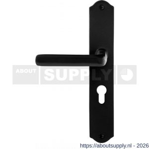 GPF Bouwbeslag Smeedijzer GPF6235.60L/R PC55 Ilo deurkruk gatdeel op schild 238x41x4 mm links-rechtswijzend smeedijzer zwart - S21010415 - afbeelding 1