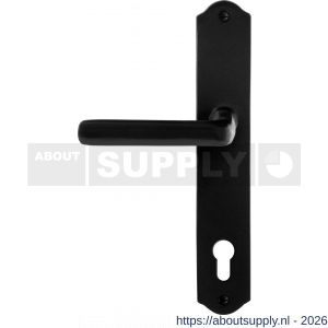 GPF Bouwbeslag Smeedijzer GPF6235.60L/R PC92 Ilo deurkruk gatdeel op schild 238x41x4 mm links-rechtswijzend smeedijzer zwart - S21010418 - afbeelding 1