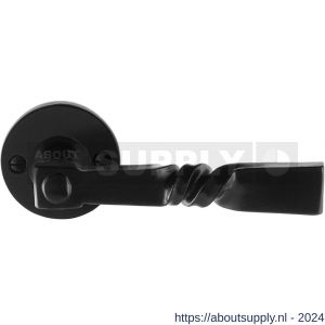 GPF Bouwbeslag Smeedijzer 6245.60-00 Nokka deurkruk op rond rozet 53x5 mm smeedijzer zwart - S21009016 - afbeelding 1