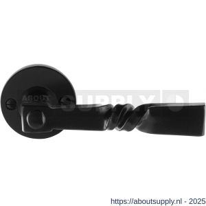 GPF Bouwbeslag Smeedijzer GPF6245.60-00 Nokka deurkruk op rond rozet 53x5 mm smeedijzer zwart - S21009016 - afbeelding 1