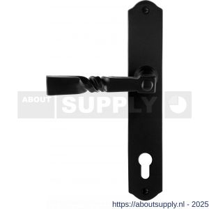 GPF Bouwbeslag Smeedijzer 6245.60L/R PC92 Nokka deurkruk gatdeel op schild 238x41x4 mm links-rechtswijzend smeedijzer zwart - S21010432 - afbeelding 1