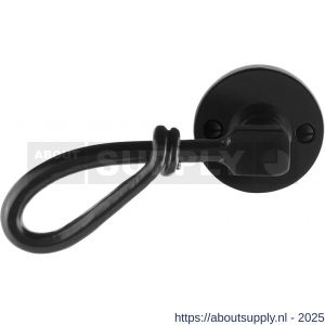 GPF Bouwbeslag Smeedijzer GPF6255.60-00L Sula deurkruk gatdeel op rond rozet 53x5 mm linkswijzend smeedijzer zwart - S21009596 - afbeelding 1