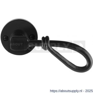 GPF Bouwbeslag Smeedijzer GPF6255.60-00R Sula deurkruk gatdeel op rond rozet 53x5 mm rechtswijzend smeedijzer zwart - S21009597 - afbeelding 1