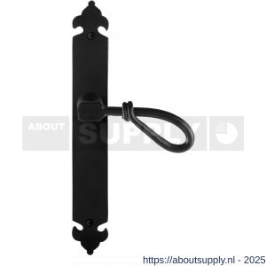 GPF Bouwbeslag Smeedijzer 6255.60R blind Sula deurkruk gatdeel op langschild 291x41x4 mm rechtswijzend smeedijzer zwart - S21009540 - afbeelding 1