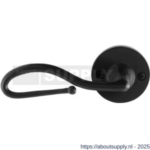GPF Bouwbeslag Smeedijzer GPF6260.60-00L Lumi deurkruk gatdeel op rond rozet 53x5 mm linkswijzend smeedijzer zwart - S21009598 - afbeelding 1