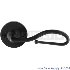 GPF Bouwbeslag Smeedijzer GPF6260.60-00R Lumi deurkruk gatdeel op rond rozet 53x5 mm rechtswijzend smeedijzer zwart - S21009599 - afbeelding 1