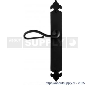 GPF Bouwbeslag Smeedijzer 6260.60L blind Lumi deurkruk gatdeel op langschild 291x41x4 mm linkswijzend smeedijzer zwart - S21009564 - afbeelding 1