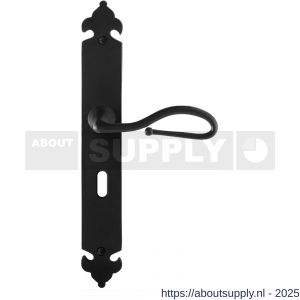 GPF Bouwbeslag Smeedijzer 6260.60R BB56 Lumi deurkruk gatdeel op langschild 291x41x4 mm rechtswijzend smeedijzer zwart - S21009561 - afbeelding 1