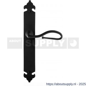 GPF Bouwbeslag Smeedijzer 6260.60R blind Lumi deurkruk gatdeel op langschild 291x41x4 mm rechtswijzend smeedijzer zwart - S21009565 - afbeelding 1