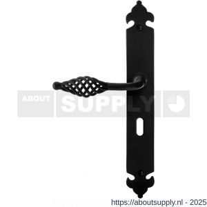 GPF Bouwbeslag Smeedijzer 6265.60L/R BB56 Tane deurkruk gatdeel op langschild 291x41x4 mm BB56 links-rechtswijzend smeedijzer zwart - S21010434 - afbeelding 1