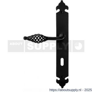 GPF Bouwbeslag Smeedijzer 6265.60L/R BB72 Tane deurkruk gatdeel op langschild 291x41x4 mm BB72 links-rechtswijzend smeedijzer zwart - S21010435 - afbeelding 1