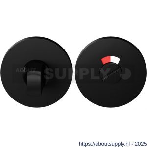 GPF Bouwbeslag Entree 6903VZ toiletgarnituur 53x6 mm stift 8 mm met rood-wit indicator zwart egaal - S21011406 - afbeelding 1