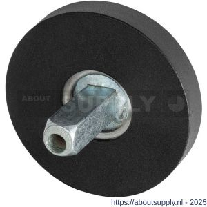 GPF Bouwbeslag ZwartWit 8100.00.400 rozet rond 50x8 mm met vastgelaste knopvastzetter zwart - S21011520 - afbeelding 1