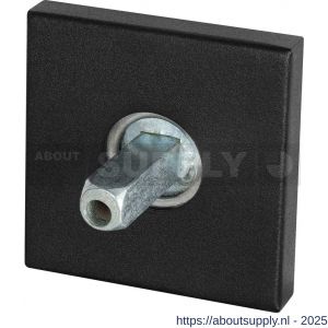 GPF Bouwbeslag ZwartWit 8100.02.400 rozet vierkant 50x50x8 mm met vastgelaste knopvastzetter zwart - S21011521 - afbeelding 1