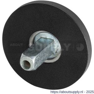 GPF Bouwbeslag ZwartWit 8100.05.400 rozet rond 50x6 mm met vastgelaste knopvastzetter zwart - S21011522 - afbeelding 1