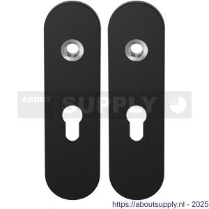 GPF Bouwbeslag ZwartWit 8100.10 PC55 kortschild afgerond enkelverend 169x46x8,5 mm PC55 zwart - S21006437 - afbeelding 1