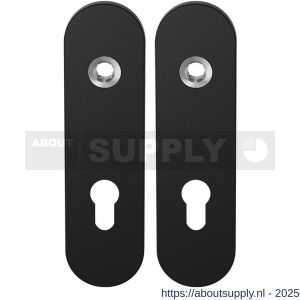 GPF Bouwbeslag ZwartWit 8100.10 PC72 kortschild afgerond enkelverend 169x46x8,5 mm PC72 zwart - S21003878 - afbeelding 1