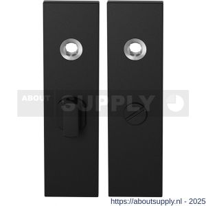 GPF Bouwbeslag ZwartWit 8100.15 WC55/8 groot kortschild rechthoekig enkelverend 169x46x8,5 mm WC55/8 grote knop zwart - S21008325 - afbeelding 1