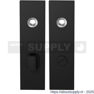 GPF Bouwbeslag ZwartWit 8100.15 WC72/8 groot kortschild rechthoekig enkelverend 169x46x8,5 mm WC72/8 grote knop zwart - S21008327 - afbeelding 1