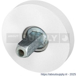 GPF Bouwbeslag ZwartWit 8100.40.400 rozet rond 50x8 mm met vastgelaste knopvastzetter wit - S21011523 - afbeelding 1