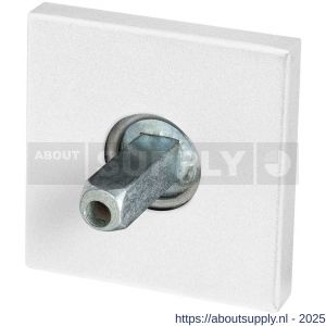 GPF Bouwbeslag ZwartWit 8100.42.400 rozet vierkant 50x50x8 mm met vastgelaste knopvastzetter wit - S21011524 - afbeelding 1