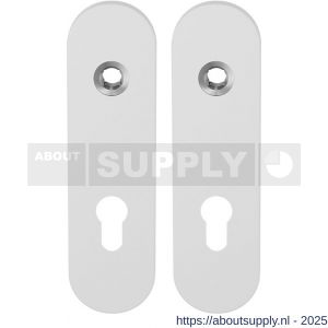 GPF Bouwbeslag ZwartWit 8100.50 PC72 kortschild afgerond enkelverend 169x46x8,5 mm PC72 wit - S21003908 - afbeelding 1