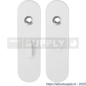 GPF Bouwbeslag ZwartWit 8100.50 WC55/8 groot kortschild afgerond enkelverend 169x46x8,5 mm WC55/8 grote knop wit - S21008328 - afbeelding 1