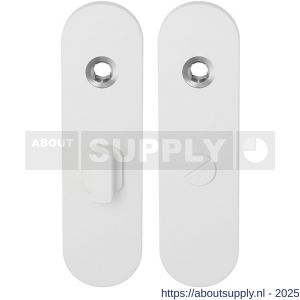 GPF Bouwbeslag ZwartWit 8100.50 WC57/5 groot kortschild afgerond enkelverend 169x46x8,5 mm WC57/5 grote knop wit - S21008329 - afbeelding 1