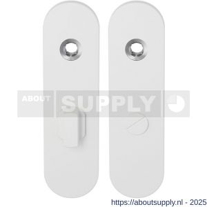 GPF Bouwbeslag ZwartWit 8100.50 WC63/8 groot kortschild afgerond enkelverend 169x46x8.5 mm WC63/8 grote knop wit - S21003917 - afbeelding 1