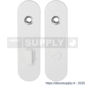 GPF Bouwbeslag ZwartWit 8100.50 WC72/8 groot kortschild afgerond enkelverend 169x46x8,5 mm WC72/8 grote knop wit - S21008330 - afbeelding 1