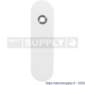 GPF Bouwbeslag ZwartWit 8100.50R PC72 deurkruk gatdeel rechtswijzend kortschild afgerond 169x46x8,5 mm PC72 wit - S21003912 - afbeelding 1